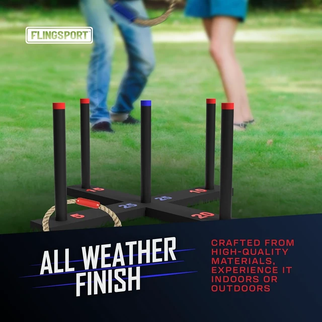 Alt view image 3 of 7 - Outdoor Yard Ring Toss Game with 6 Rings & Case, Ages 8+