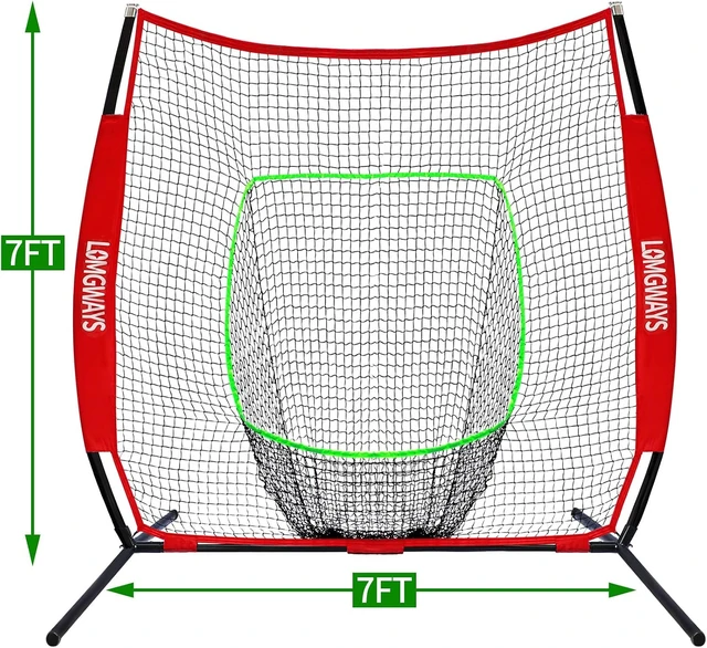 Alt view image 2 of 6 - 7x7FT Portable Baseball & Softball Practice Net with Steel Frame & Bag