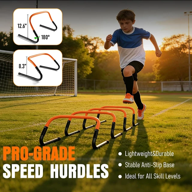 Alt view image 5 of 7 - Soccer Football Agility Training Set 20ft Speed Ladder, 4 Hurdles, Parachute, 12 Cones & Jump Rope
