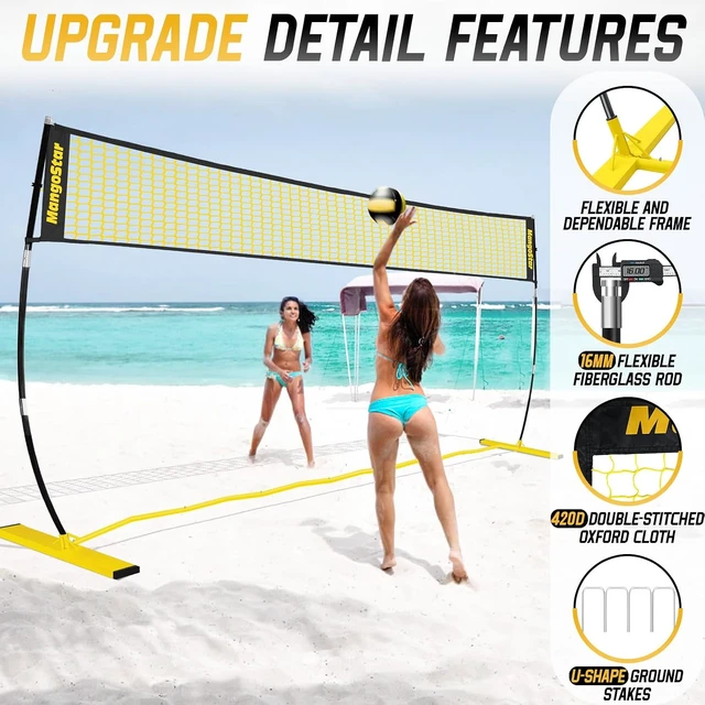 Alt view image 2 of 7 - 12ft/20ft Portable Volleyball Net for Backyard