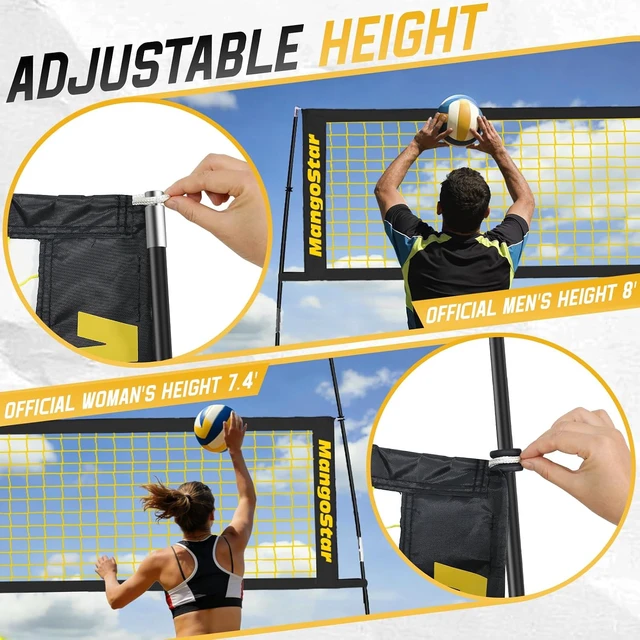 Alt view image 4 of 7 - 12ft/20ft Portable Volleyball Net for Backyard