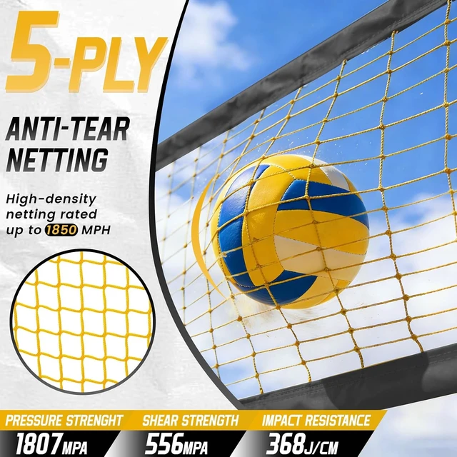 Alt view image 3 of 7 - 12ft/20ft Portable Volleyball Net for Backyard