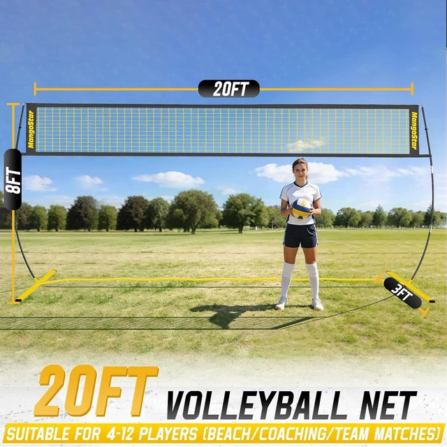 Alt view image 7 of 7 - 12ft/20ft Portable Volleyball Net for Backyard