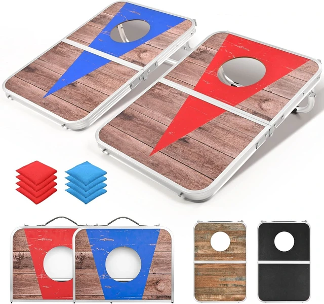 Main image of 24x16/30×20" Portable Cornhole Board Set, Corn Hole Games for Adults