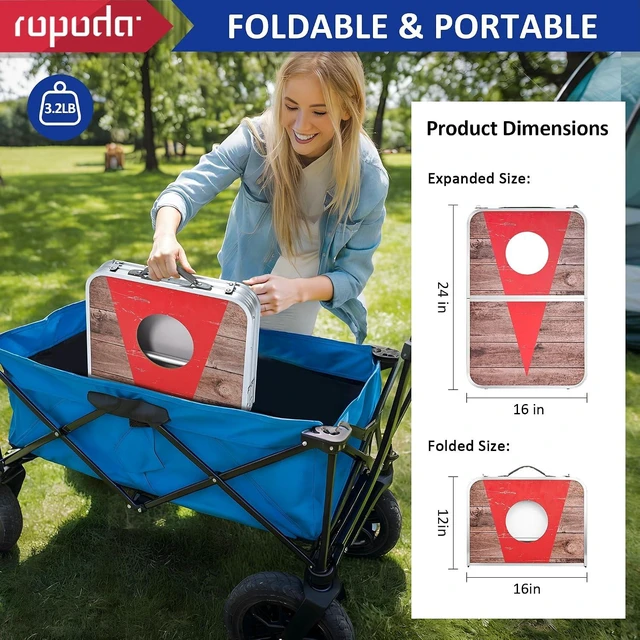 Alt view image 2 of 7 - 24x16/30×20" Portable Cornhole Board Set, Corn Hole Games for Adults