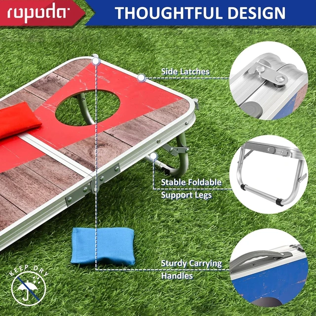 Alt view image 3 of 7 - 24x16/30×20" Portable Cornhole Board Set, Corn Hole Games for Adults
