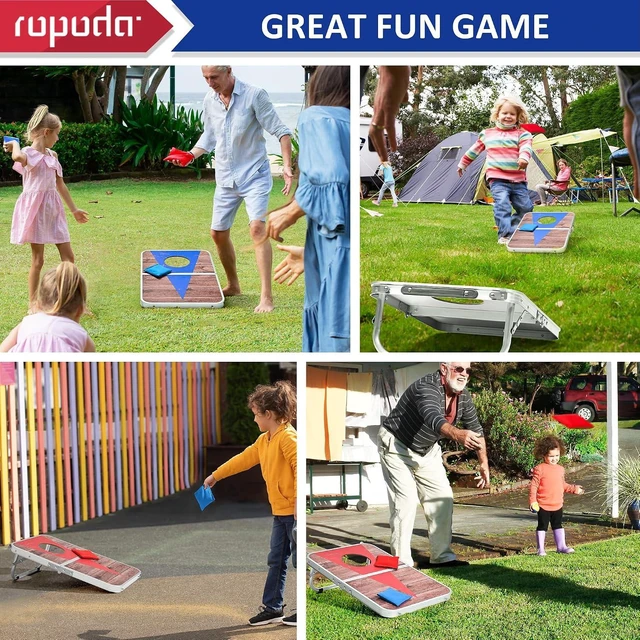 Alt view image 5 of 7 - 24x16/30×20" Portable Cornhole Board Set, Corn Hole Games for Adults