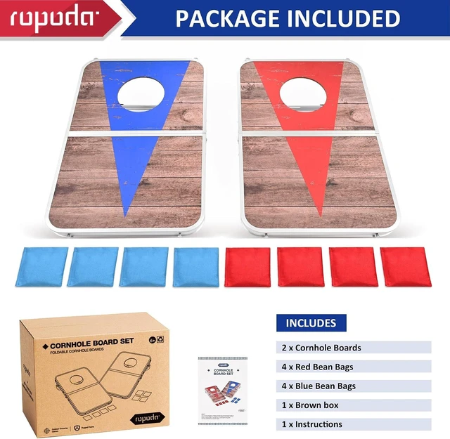 Alt view image 7 of 7 - 24x16/30×20" Portable Cornhole Board Set, Corn Hole Games for Adults