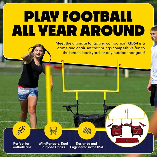 Alt view image 4 of 7 - The Ultimate Football Yard Game Set Outdoor Football Toss for Tailgating, Backyard, Beach, Park, Tournaments & Sports Training, Score Touchdowns, Kick Field Goals