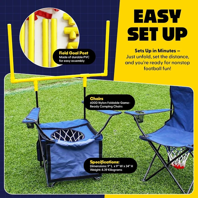 Alt view image 6 of 7 - The Ultimate Football Yard Game Set Outdoor Football Toss for Tailgating, Backyard, Beach, Park, Tournaments & Sports Training, Score Touchdowns, Kick Field Goals
