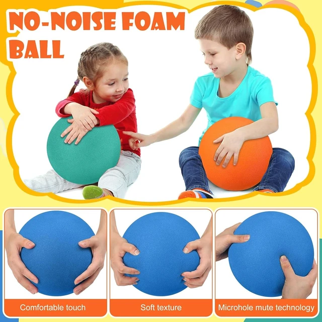 Alt view image 3 of 7 - 4 Pcs Large Soft Foam Dodgeballs, Uncoated Lightweight Sponge Bouncy Balls, Easy to Grasp & Silent for Kids Indoor Playground Sports