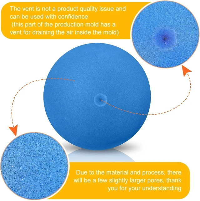 Alt view image 5 of 7 - 4 Pcs Large Soft Foam Dodgeballs, Uncoated Lightweight Sponge Bouncy Balls, Easy to Grasp & Silent for Kids Indoor Playground Sports