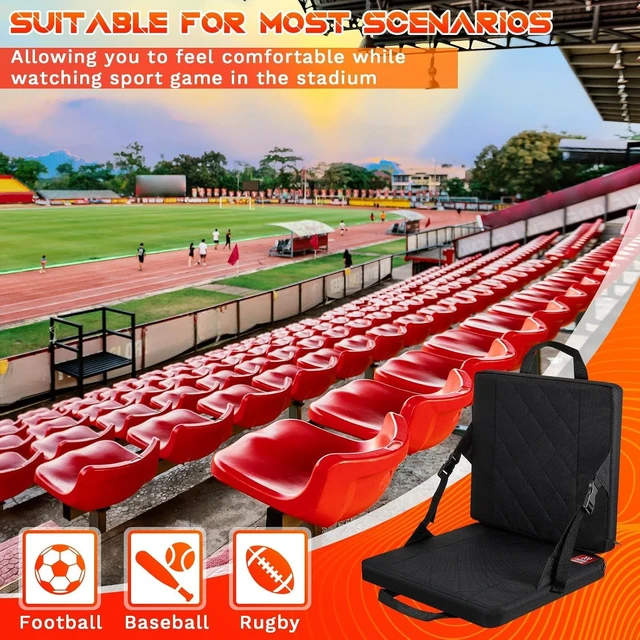 Alt view image 6 of 7 - 2 Pcs Portable USB-Powered Heated Stadium Seat Cushion, 3-Level Adjustable Foldable Bleacher Chair Pad for Sport Events, Camping & Indoor, Power Bank Not Included