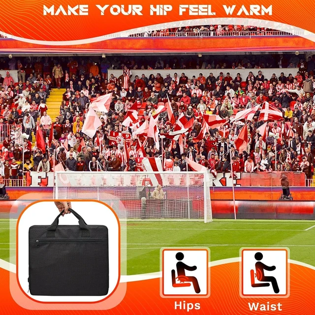 Alt view image 7 of 7 - 2 Pcs Portable USB-Powered Heated Stadium Seat Cushion, 3-Level Adjustable Foldable Bleacher Chair Pad for Sport Events, Camping & Indoor, Power Bank Not Included