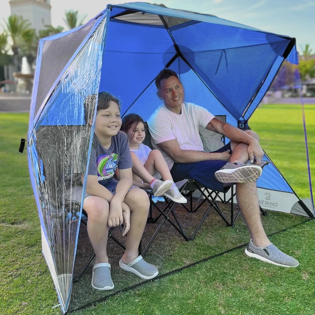 Alt view image 5 of 7 - CoverU Large Pop-Up Sports Tent Pod for 3-4 People Rain or Sun Protection Climate Canopy Shelter for Soccer, Football, Softball & Other Events and Parades, Patented