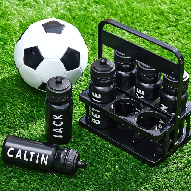 Alt view image 5 of 6 - 14 Pcs Squeeze Water Bottles with Carrier, Black