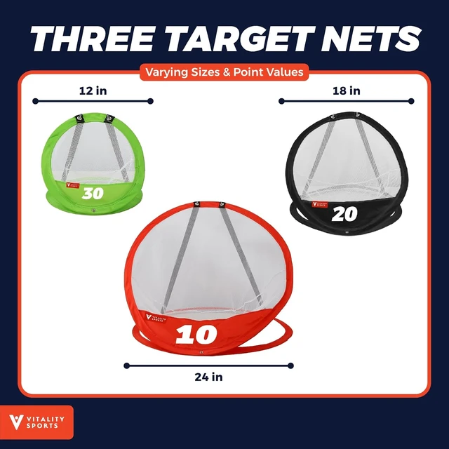 Alt view image 2 of 7 - 3PCS Pop-Up Golf Chipping Net for Backyard, Indoor/Outdoor Practice Game with 3 Targets, 1 Hitting Mat, 20 Balls & Tee Box
