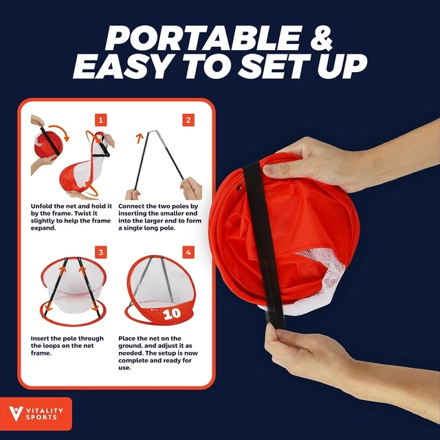 Alt view image 5 of 7 - 3PCS Pop-Up Golf Chipping Net for Backyard, Indoor/Outdoor Practice Game with 3 Targets, 1 Hitting Mat, 20 Balls & Tee Box