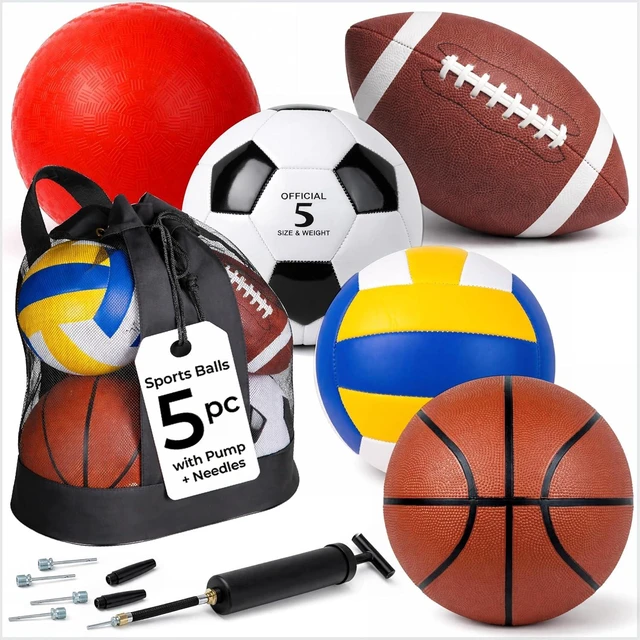 Main image of Assorted Outdoor Sports Ball Set with Ball Bag