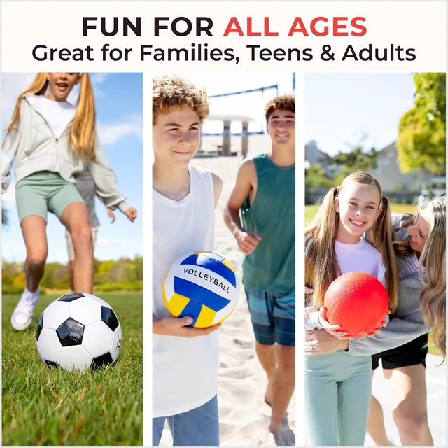 Alt view image 2 of 7 - Assorted Outdoor Sports Ball Set with Ball Bag