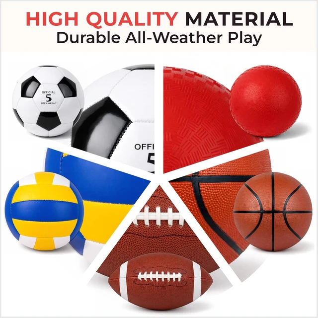 Alt view image 6 of 7 - Assorted Outdoor Sports Ball Set with Ball Bag