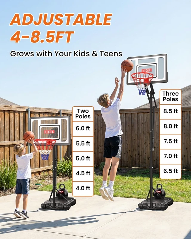 Alt view image 2 of 7 - Outdoor Basketball Hoop for Kids