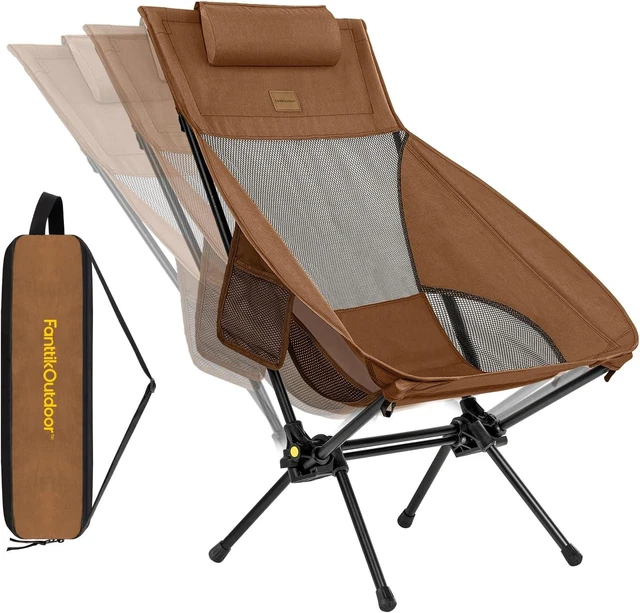 Main image of Zeta L8 Max Portable Lightweight Camping Chair, Comfort-Driven Foldable Rocking Chair with Carry Bag for Camping, Hiking, Patio & Fishing, Supports up to 250 lbs, Brown