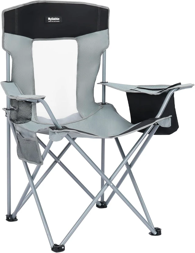 Main image of Portable Lightweight Folding Camping Lawn Chair, Gray