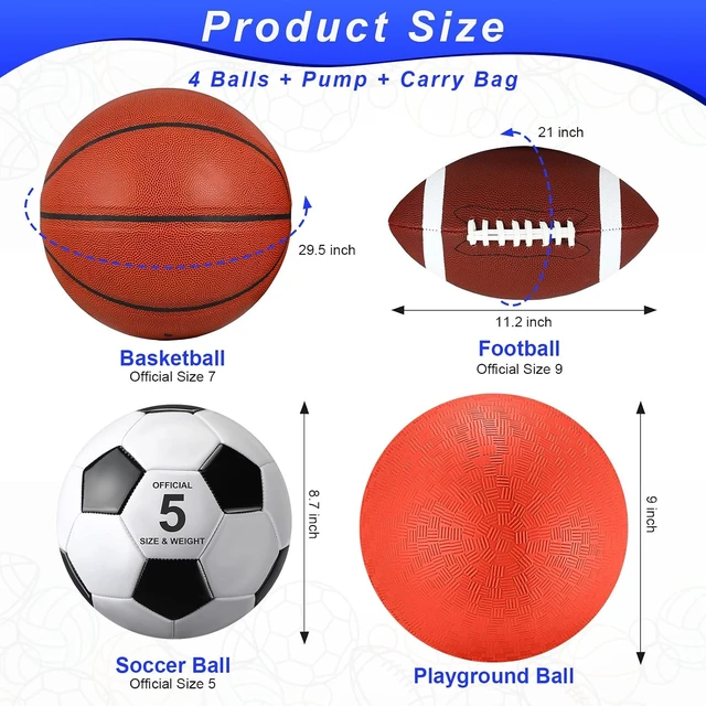 Alt view image 2 of 7 - 5 Pcs School Recess Sports Ball Set