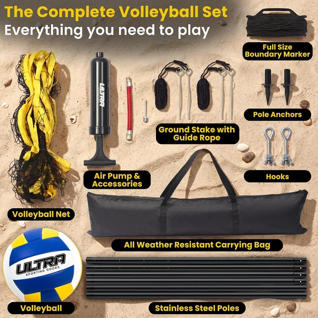 Alt view image 2 of 7 - Regulation 32x3FT Portable Outdoor Volleyball Net for Backyard
