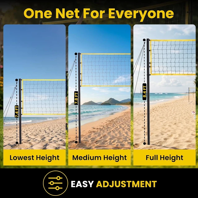 Alt view image 4 of 7 - Regulation 32x3FT Portable Outdoor Volleyball Net for Backyard