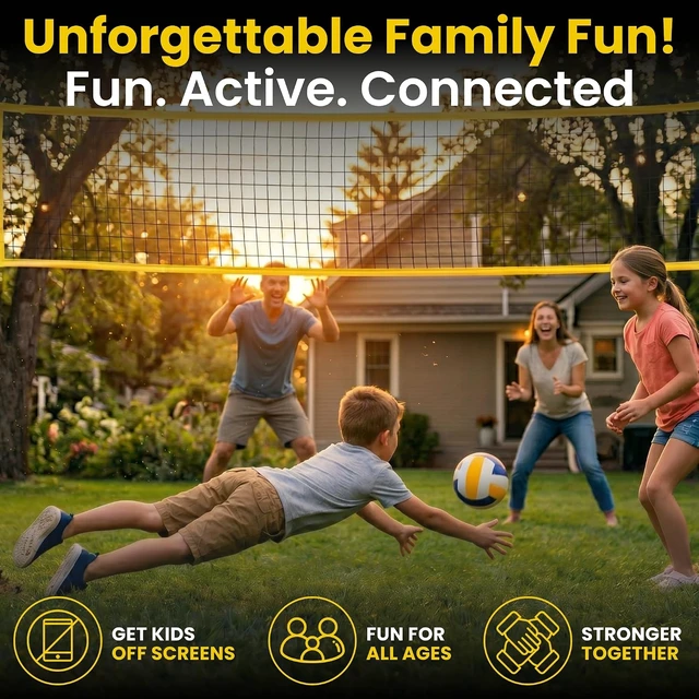 Alt view image 5 of 7 - Regulation 32x3FT Portable Outdoor Volleyball Net for Backyard