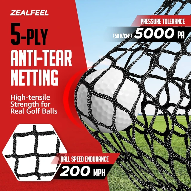 Alt view image 2 of 7 - 10 x 7 ft Golf Hitting Practice Net Set with Chipping Net