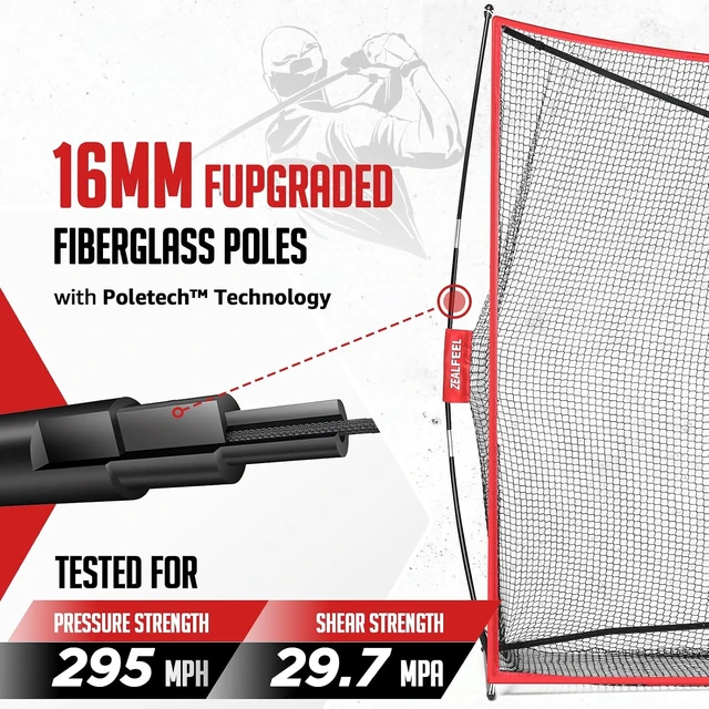 Alt view image 3 of 7 - 10 x 7 ft Golf Hitting Practice Net Set with Chipping Net