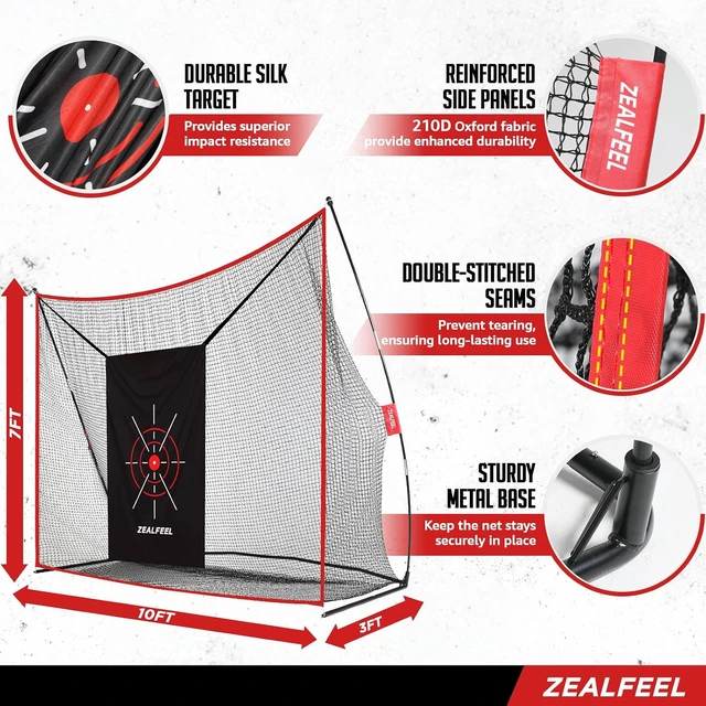 Alt view image 4 of 7 - 10 x 7 ft Golf Hitting Practice Net Set with Chipping Net