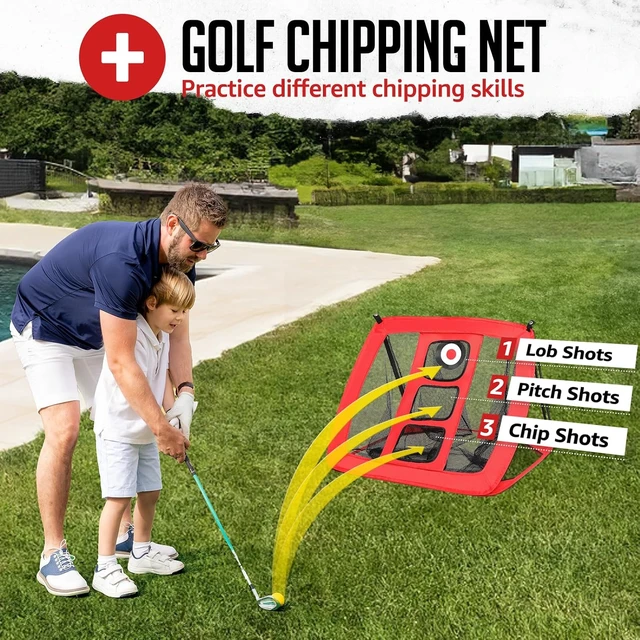 Alt view image 6 of 7 - 10 x 7 ft Golf Hitting Practice Net Set with Chipping Net
