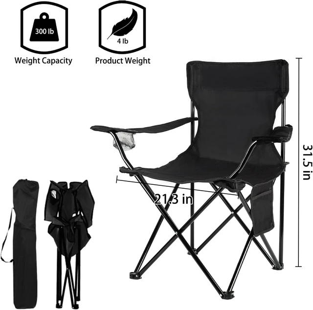 Alt view image 3 of 7 - 4 Pack Portable Folding Camping Chairs for Beach, Lawn & Yard