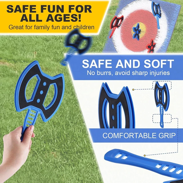 Alt view image 3 of 7 - Throwing Axe Set with Throwing Star for Backyard Axe Throwing Games, Durable & Fun for All Ages