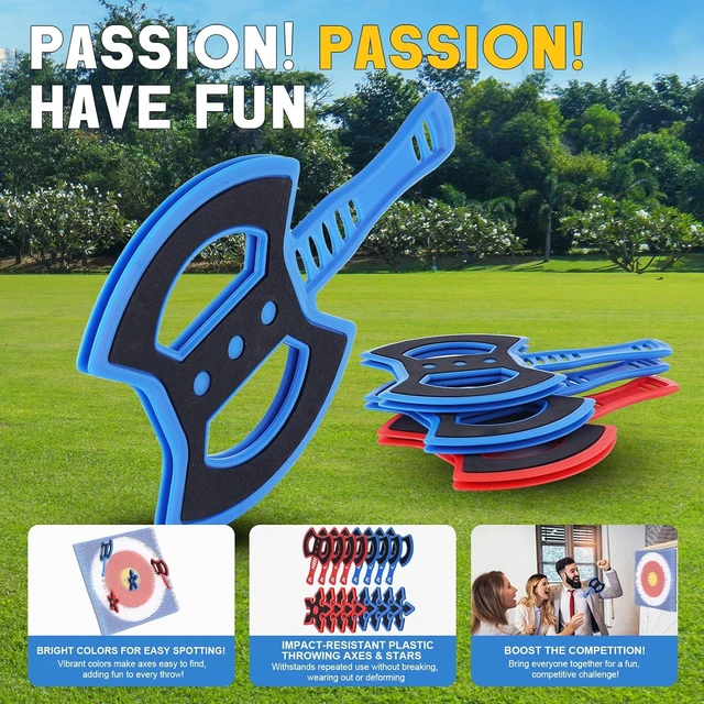 Alt view image 6 of 7 - Throwing Axe Set with Throwing Star for Backyard Axe Throwing Games, Durable & Fun for All Ages