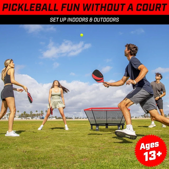 Alt view image 2 of 6 - Pickle 360 Game Set Outdoor Lawn, Beach & Backyard Paddle Ball Game, Pickleball Without a Court