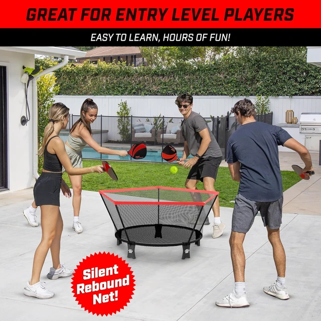 Alt view image 3 of 6 - Pickle 360 Game Set Outdoor Lawn, Beach & Backyard Paddle Ball Game, Pickleball Without a Court