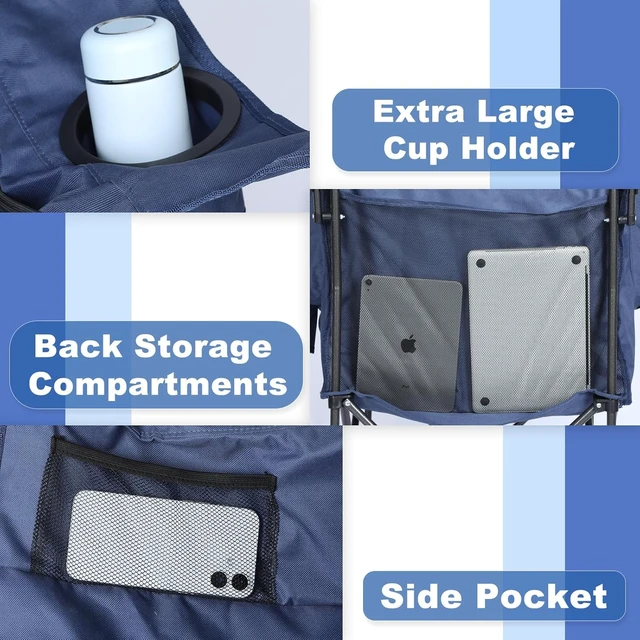 Alt view image 7 of 7 - Oversized Beach Camping Chair with Canopy & Sun Shade