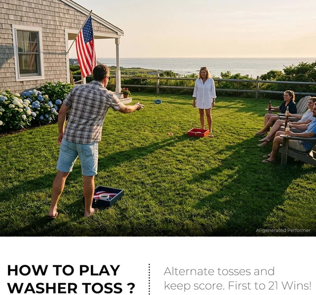 Alt view image 3 of 5 - Outdoor Washer Toss Lawn Game Set