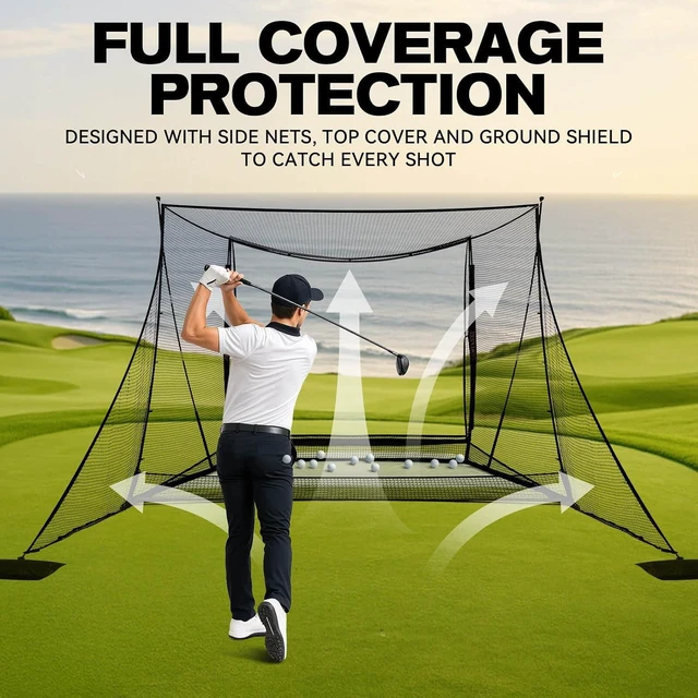 Alt view image 4 of 7 - Golf Simulator Enclosure & Net with Dual-Layer HD Screen