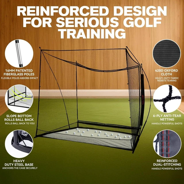 Alt view image 5 of 7 - Golf Simulator Enclosure & Net with Dual-Layer HD Screen