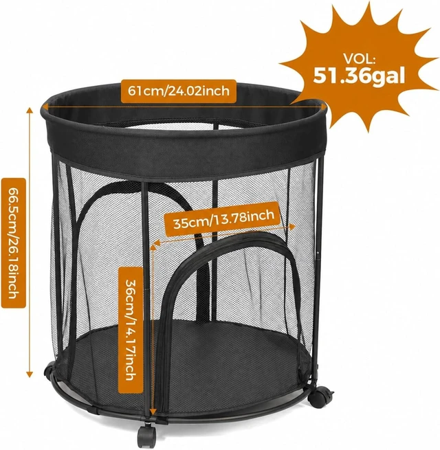 Alt view image 2 of 7 - Ball Storage Cart & Bin Organizer with Wheels