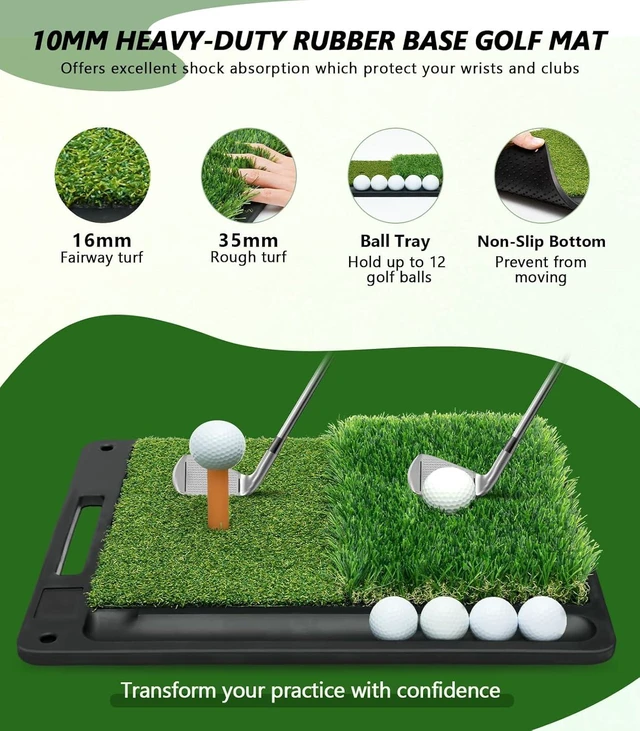 Alt view image 5 of 7 - 10 x 7FT Golf Practice Net for Backyard Driving, Hitting, Swing & Chipping with Hitting Mat, Indoor/Outdoor, Gifts for Men, Dad, Husband & Golfers
