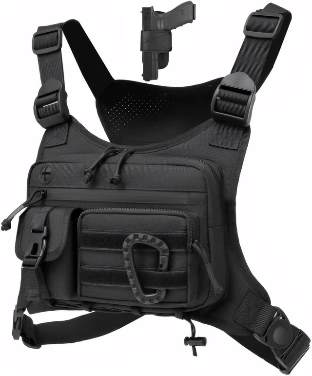 Main image of Tactical Outdoor Chest Bag for Men & Women, EDC Chest Pack Rig for Running, Cycling, Sports & Workouts