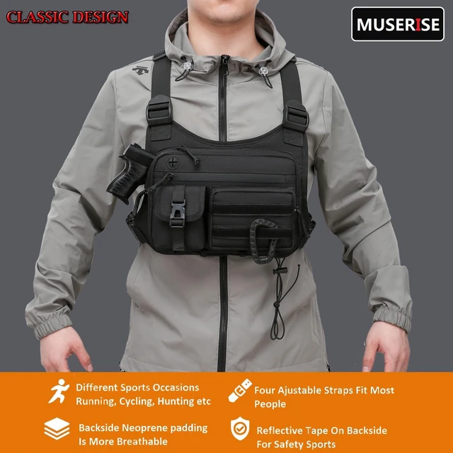 Alt view image 7 of 7 - Tactical Outdoor Chest Bag for Men & Women, EDC Chest Pack Rig for Running, Cycling, Sports & Workouts