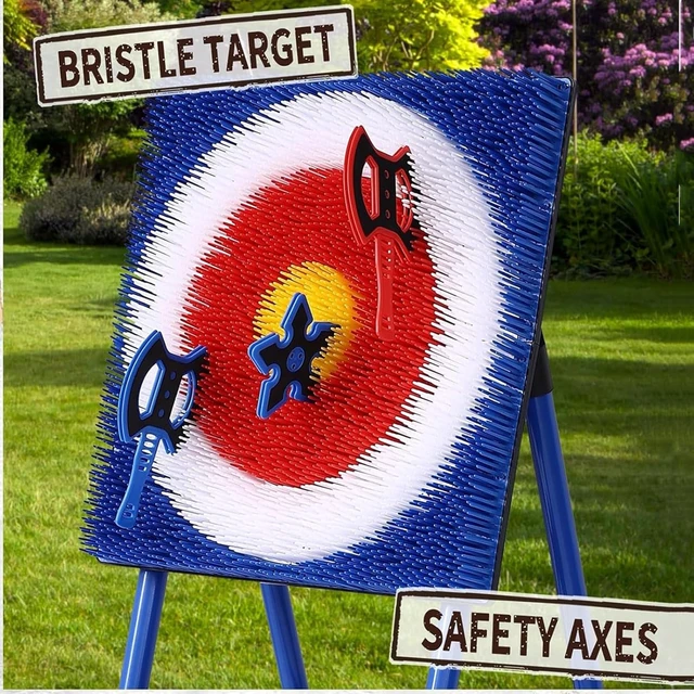 Alt view image 3 of 6 - Backyard Axe Throwing Game with 16 Throwing Axes & Stars, Outdoor Games